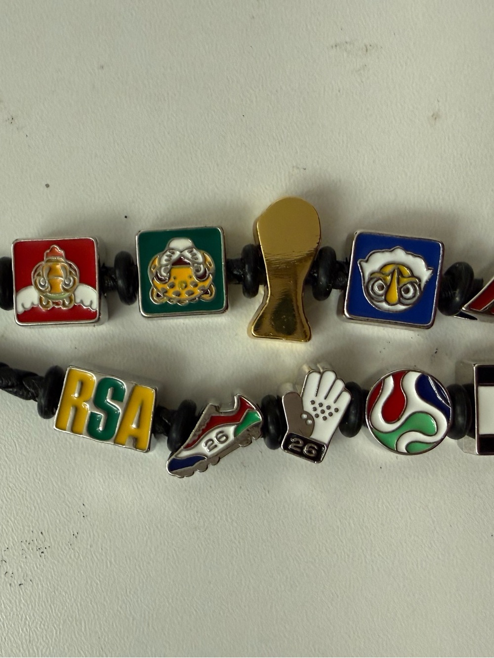 FIFA official Charm Braided Leather Bracelet - Multicolor Enamel Icons - Picture 13 of 14